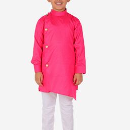 Pro-Ethic STYLE DEVELOPER Boys Pink & White Kurta with Pyjamas-48