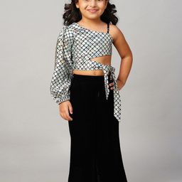 LIL DRAMA Girls Printed One Shoulder Top with Palazzos-image-56