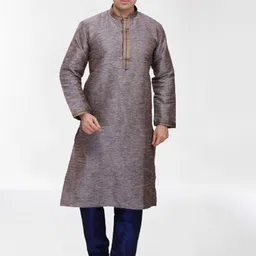 RG DESIGNERS Men Grey Kurta with Pyjamas-image-90