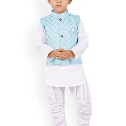 BAESD Boys Mandarin Collar Regular Straight Kurta With Pyjamas-17