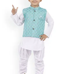 BAESD Boys Mandarin Collar Straight Kurta With Pyjama & Jacket-56