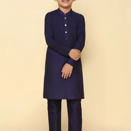 KISAH Boys Mandarin Collar Regular Kurta with Pyjamas-36