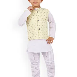 BAESD Boys Mandarin Collar Straight Kurta With Pyjama & Jacket-45