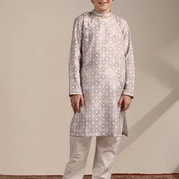 Manyavar Boys Geometric Printed Regular Kurta with Pyjamas-5