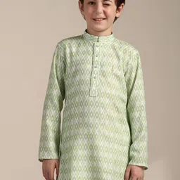 Manyavar Boys Geometric Printed Mandarin Collar Kurta with Pyjamas-image-16