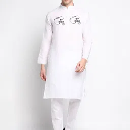 DEVOILER Band Collar Straight Kurta With Pyjamas-picture-19