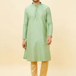 Manyavar Ethnic Motifs Woven Design Regular Thread Work Kurta With Pyjama-image-66