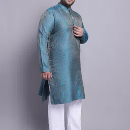 SOJANYA PLUS Ethnic Motifs Woven Design Kurta With Pyjamas & Nehru Jacket-16