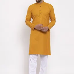 Jompers Men Yellow Kurta with Pyjamas-picture-42