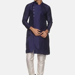 Sethukrishna Men Navy Blue Kurta with Pyjamas-picture-41