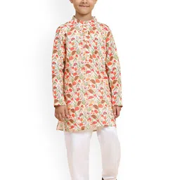 BAESD Boys Abstract Printed Regular Straight Kurta with Pyjamas-17
