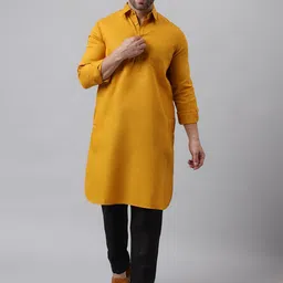 Vgyaan Shirt Collar Straight Kurta with Pyjamas-picture-44
