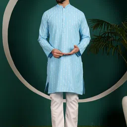 Armaan Ethnic Striped Printed Regular Pure Cotton Kurta with Pyjamas-92