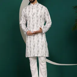 Armaan Ethnic Ombre Printed Regular Pure Cotton Kurta with Pyjamas image 1