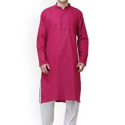 Exotic India Men Regular Pure Cotton Kurta with Pyjamas-7