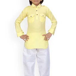 BAESD Boys Shirt Collar Pure Cotton Kurta with Pyjamas-picture-50
