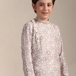 Manyavar Boys Geometric Printed Regular Kurta with Pyjamas image 2