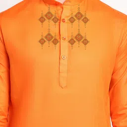 DEVOILER Ethnic Motifs Printed Band Collar Regular Kurta With Pyjamas image 2