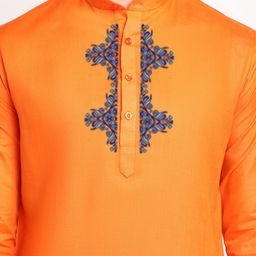 DEVOILER Ethnic Motifs Printed Band Collar Regular Kurta With Pyjamas image 2