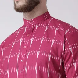 hangup plus Men Printed Kurta with Pyjamas & Nehru Jacket image 3