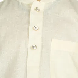 SG YUVRAJ Boys Cream-Coloured Self Design Kurta with Pyjamas image 3