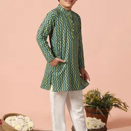 BAESD Boys Printed Regular Kurta with Pyjamas image 3