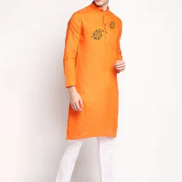 DEVOILER Ethnic Motif Printed Straight Kurta with Pyjamas image 3