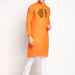 DEVOILER Ethnic Motifs Printed Kurta With Pyjamas image 3