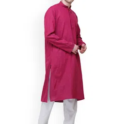 Exotic India Men Regular Pure Cotton Kurta with Pyjamas image 2