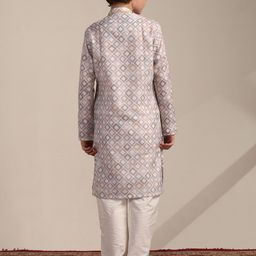 Manyavar Boys Geometric Printed Regular Kurta with Pyjamas image 4