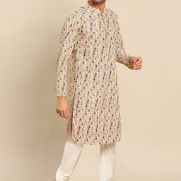 KISAH Men Printed Self Design Kurta with Pyjamas image 4