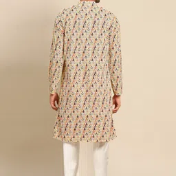 KISAH Men Printed Self Design Kurta with Pyjamas image 5