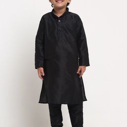 Benstoke Boys Black Kurta with Churidar-image-86
