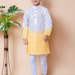 BAESD Boys Embroidered Ombre Regular Thread Work Kurta & Pyjamas-30