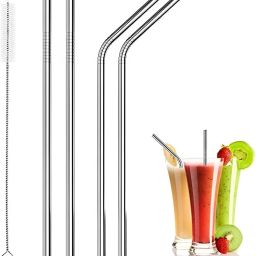 Long Steel Straws for Drinking Juice & Drinks Reusable Straw Pipe Kitchen Kitchen Tool Set-image-48