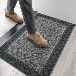LUXEHOME INTERNATIONAL Grey Self-Designed Anti-Skid Coir Doormat-41