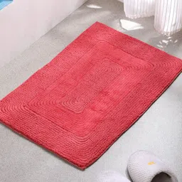 Gallery99 Red Solid Cotton Anti-Skid Doormat-8