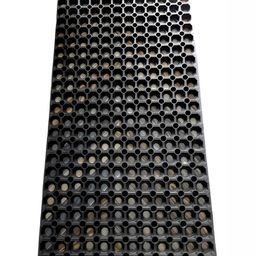 BASRAH NIWAR Black Geometric Anti-skid Rectangle Rubber Doormat-9