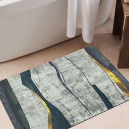Story@home Grey Printed 210 GSM Anti-Slip Bath Rugs-image-12