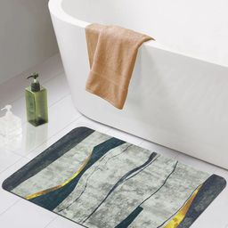 Story@home Nappa Grey Leather Abstract Encore Doormat-image-0