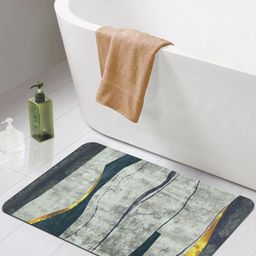 Story@home Grey Printed Napa Leather 120 GSM Anti Slip Bath Rug-image-95