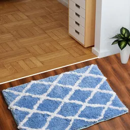 AEROHAVEN Blue Checkered 1850GSM Microfiber Bath Rug-image-82