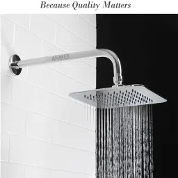 8x8 Ultra Thin SS Square (8"X8") Rain Shower Head Premium Quality with 18inch Round Arm Fixed Mount-13
