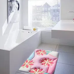 Dakshya Industries Pink 3D Printed Anti Skid Doormat-image-9
