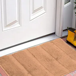 Kuber Industries Camel Brown Striped Cotton Doormats-4