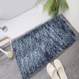 LUXEHOME INTERNATIONAL Adults Unisex Grey Abstract 1700GSM Non-Slip Backing Bath Rug-image-57
