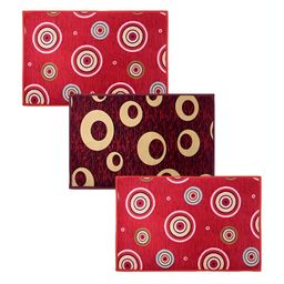 Kuber Industries Maroon & Red 3 Pieces Anti Skid Doormats-90
