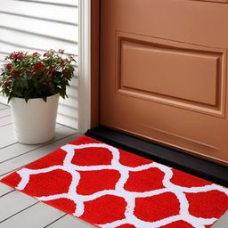 Bajo's Red & White Self-Designed Anti-Skid Doormat-19