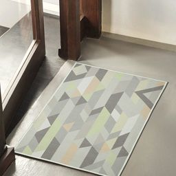 Soumya Green & Grey Printed Anti-Skid Doormat-48
