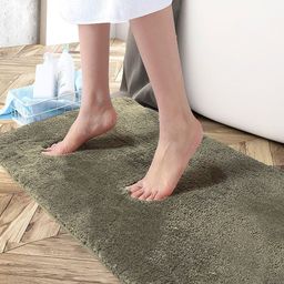 LUXEHOME INTERNATIONAL Taupe Cotton Anti-Skid Door Mat-49